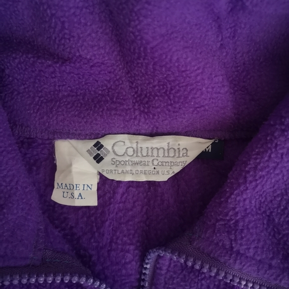 Vintage Columbia Made In USA Fleece Zip Sweater Jacket Size Medium. - Picture 3 of 5
